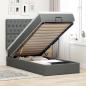 Preview: ARDEBO.de - Ottoman-Bett mit Matratze Dunkelgrau 100x200 cm Stoff