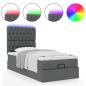 Preview: Ottoman-Bett mit Matratze Dunkelgrau 100x200 cm Stoff