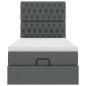 Preview: Ottoman-Bett mit Matratze Dunkelgrau 100x200 cm Stoff