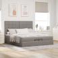 Preview: Ottoman-Bett mit Matratzen Taupe 200x200 cm Stoff