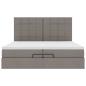 Preview: Ottoman-Bett mit Matratzen Taupe 200x200 cm Stoff