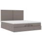 Preview: Ottoman-Bett mit Matratzen Taupe 200x200 cm Stoff
