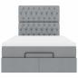 Preview: Ottoman-Bett mit Matratze Hellgrau 120x190 cm Stoff