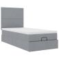 Preview: Ottoman-Bett mit Matratze Hellgrau 90x200 cm Stoff