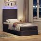 Preview: Ottoman-Bett mit Matratze Dunkelbraun 90x190 cm Stoff