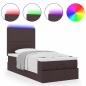 Preview: Ottoman-Bett mit Matratze Dunkelbraun 90x190 cm Stoff