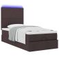 Preview: Ottoman-Bett mit Matratze Dunkelbraun 90x190 cm Stoff