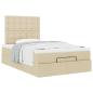 Preview: Ottoman-Bett mit Matratze Creme 120x200 cm Stoff