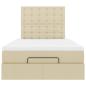 Preview: Ottoman-Bett mit Matratze Creme 120x200 cm Stoff