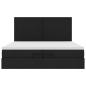 Preview: Ottoman-Bett mit Matratzen Schwarz 200x200 cm Stoff