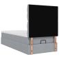Preview: Ottoman-Bett mit Matratze Hellgrau 90x200 cm Stoff