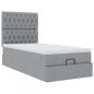 Preview: Ottoman-Bett mit Matratze Hellgrau 90x200 cm Stoff