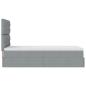 Preview: Ottoman-Bett mit Matratze Hellgrau 90x200 cm Stoff
