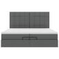 Preview: Ottoman-Bett mit Matratzen Dunkelgrau 200x200 cm Stoff