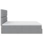 Preview: Ottoman-Bett mit Matratzen Hellgrau 200x200 cm Stoff