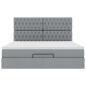 Preview: Ottoman-Bett mit Matratze Hellgrau 160x200 cm Stoff