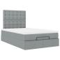 Preview: Ottoman-Bett mit Matratze Hellgrau 120x200 cm Stoff