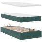 Preview: Ottoman-Bett mit Matratzen Dunkelgrün 180x200 cm Samt