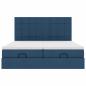Preview: Ottoman-Bett mit Matratzen Blau 200x200 cm Stoff