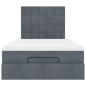 Preview: Ottoman-Bett mit Matratzen Dunkelgrau 120x190 cm Samt