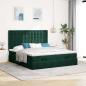 Preview: Ottoman-Bett mit Matratzen Dunkelgrün 200x200 cm Samt