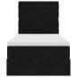 Preview: Ottoman-Bett mit Matratzen Schwarz 100x200 cm Samt