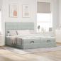 Preview: Ottoman-Bett mit Matratzen Hellgrau 180x200 cm Samt