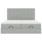 Preview: Ottoman-Bett mit Matratzen Hellgrau 180x200 cm Samt
