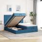 Preview: ARDEBO.de - Ottoman-Bett mit Matratzen Dunkelblau 180x200 cm Samt