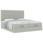 Preview: Ottoman-Bett mit Matratzen Hellgrau 180x200 cm Samt