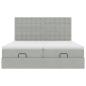 Preview: Ottoman-Bett mit Matratzen Hellgrau 180x200 cm Samt