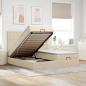 Preview: ARDEBO.de - Ottoman-Bett mit Matratzen Creme 160x200 cm Stoff