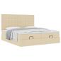Preview: Ottoman-Bett mit Matratzen Creme 160x200 cm Stoff