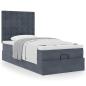 Preview: Ottoman-Bett mit Matratzen Dunkelgrau 90x190 cm Samt