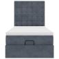 Preview: Ottoman-Bett mit Matratzen Dunkelgrau 90x190 cm Samt
