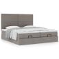Preview: Ottoman-Bett mit Matratzen Taupe 200x200 cm Stoff