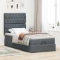 Preview: Ottoman-Bett mit Matratzen Dunkelgrau 90x190 cm Samt