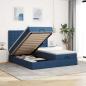 Preview: ARDEBO.de - Ottoman-Bett mit Matratzen Blau 200x200 cm Stoff
