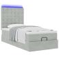 Preview: Ottoman-Bett mit Matratzen Hellgrau 90x190 cm Samt