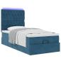 Preview: Ottoman-Bett mit Matratzen Dunkelblau 100x200 cm Samt