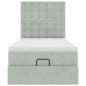 Preview: Ottoman-Bett mit Matratzen Hellgrau 80x200 cm Samt