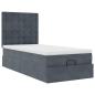 Preview: Ottoman-Bett mit Matratzen Dunkelgrau 90x200 cm Samt