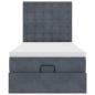 Preview: Ottoman-Bett mit Matratzen Dunkelgrau 90x200 cm Samt