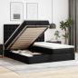Preview: ARDEBO.de - Ottoman-Bett mit Matratzen Schwarz 160x200 cm Kunstleder