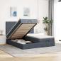 Preview: ARDEBO.de - Ottoman-Bett mit Matratzen Dunkelgrau 200x200 cm Samt