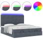 Preview: Ottoman-Bett mit Matratzen Dunkelgrau 200x200 cm Samt