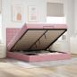 Preview: ARDEBO.de - Ottoman-Bett mit Matratzen & LEDs Rosa 180x200 cm Samt