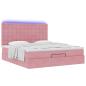 Preview: Ottoman-Bett mit Matratzen & LEDs Rosa 180x200 cm Samt