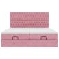 Preview: Ottoman-Bett mit Matratzen Rosa 160x200 cm Samt