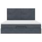 Preview: Ottoman-Bett mit Matratzen Dunkelgrau 180x200 cm Samt